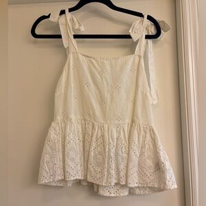 Madewell Eyelit Peplum Tank